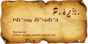 Pécsy Árpád névjegykártya